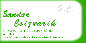 sandor csizmarik business card