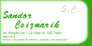 sandor csizmarik business card